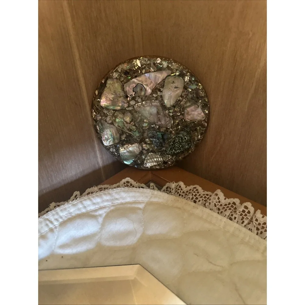 Vintage Abalone Shell Lucite Trivet Hot‎ Plate Plympton's Originals CA